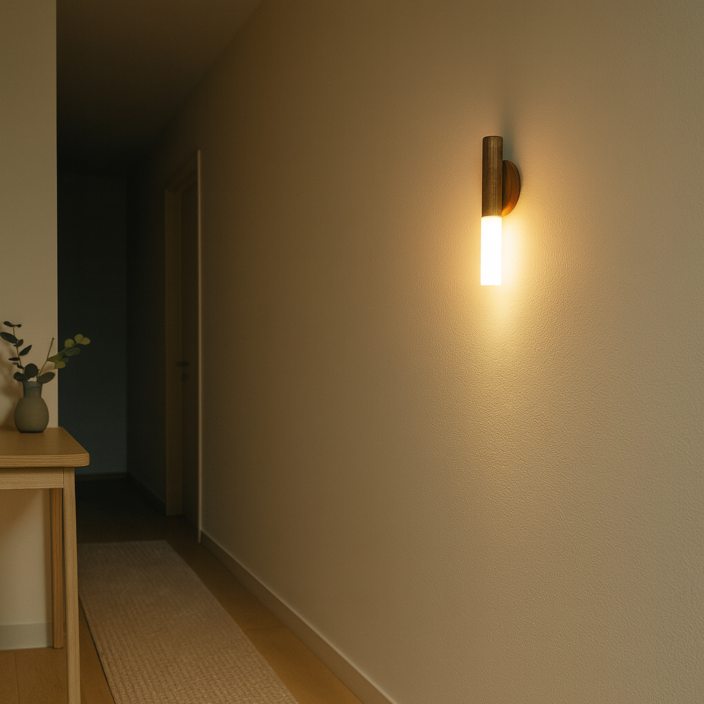 Magnetic Rechargeable Wall Light –  Oak & Walnut