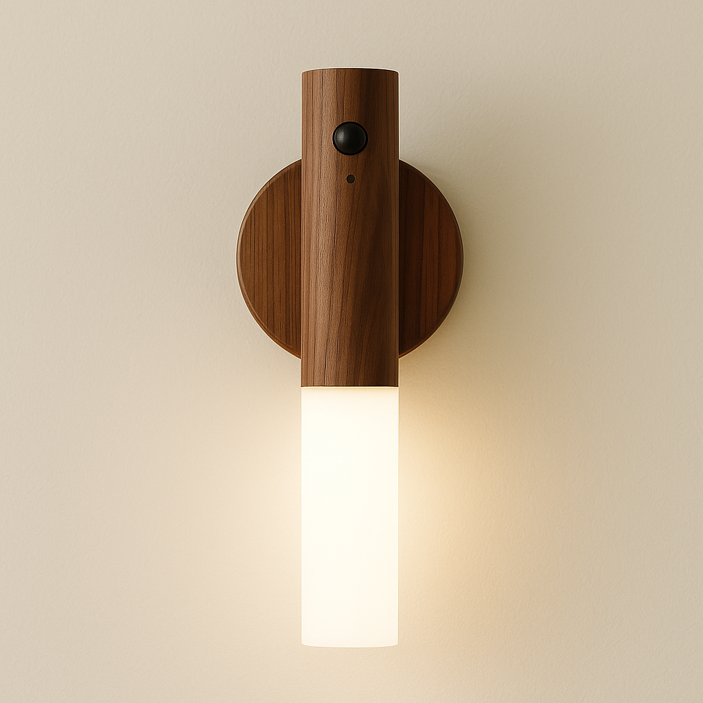 Magnetic Rechargeable Wall Light –  Oak & Walnut