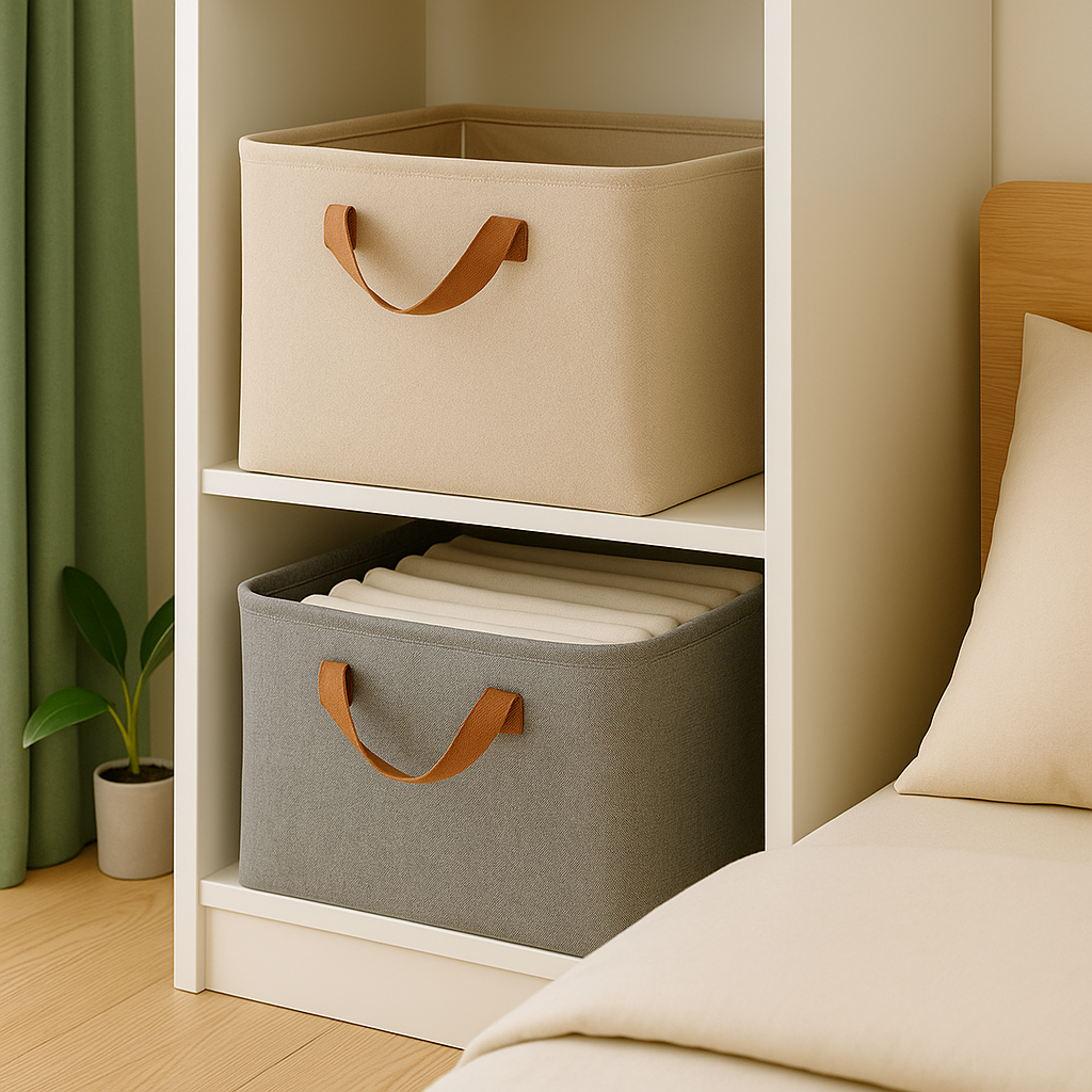 SmartFold™ Collapsible Storage Box – Steel Frame & Fabric Drawer