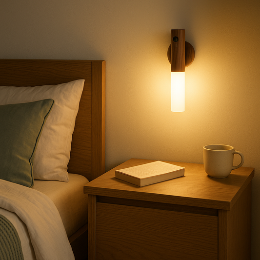 Magnetic Rechargeable Wall Light –  Oak & Walnut